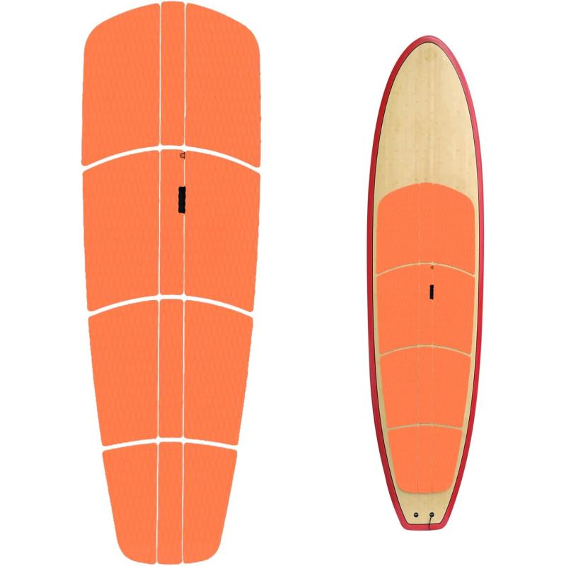 Abahub 12 Piece Surf SUP Deck Traction Pad Premium EVA with Tail Kicker 3M Adhesive for Paddleboard Longboard Surfboard BlackBlueGrayNavy BlueOrangeWhiteOrange