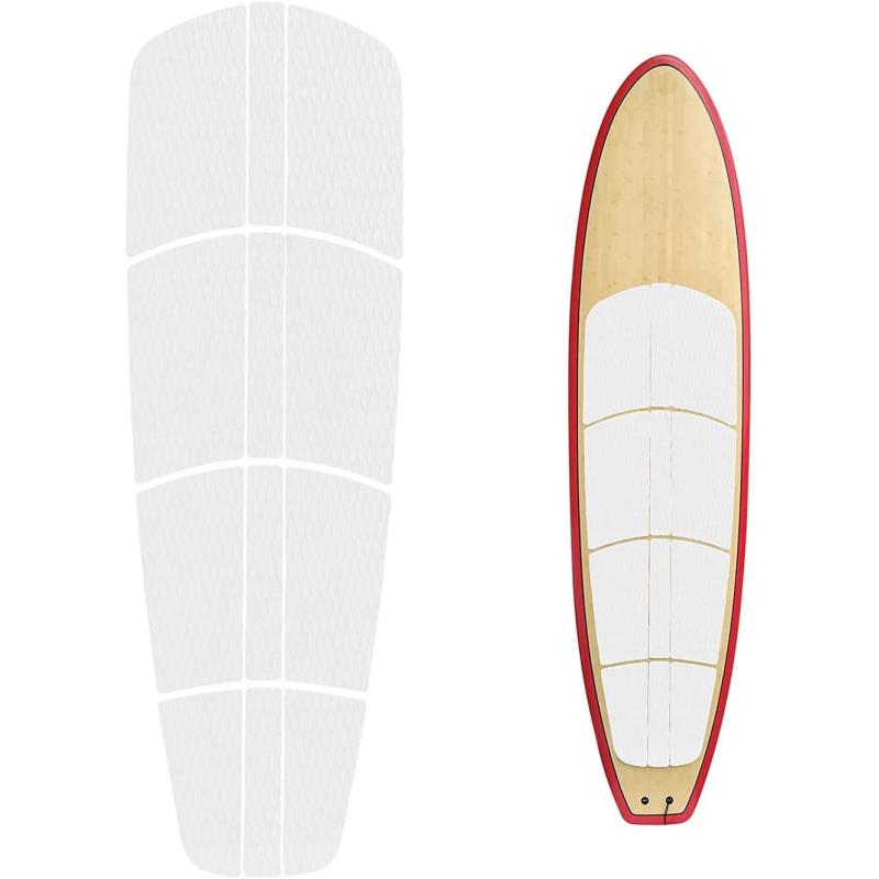 Abahub 12 Piece Surf SUP Deck Traction Pad Premium EVA with Tail Kicker 3M Adhesive for Paddleboard Longboard Surfboard BlackBlueGrayNavy BlueOrangeWhiteWhite