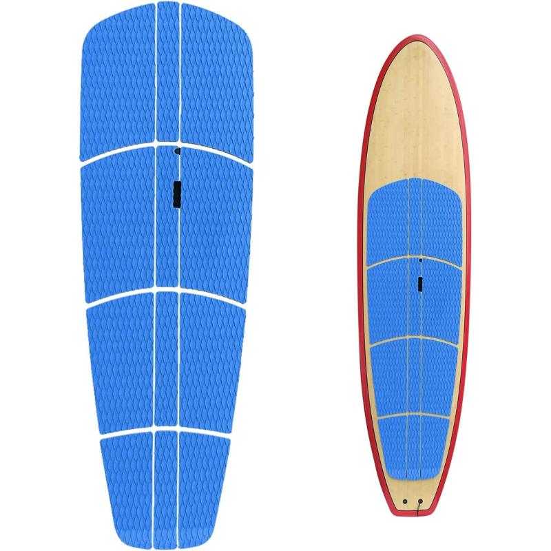 Abahub 12 Piece Surf SUP Deck Traction Pad Premium EVA with Tail Kicker 3M Adhesive for Paddleboard Longboard Surfboard BlackBlueGrayNavy BlueOrangeWhiteNavy Blue