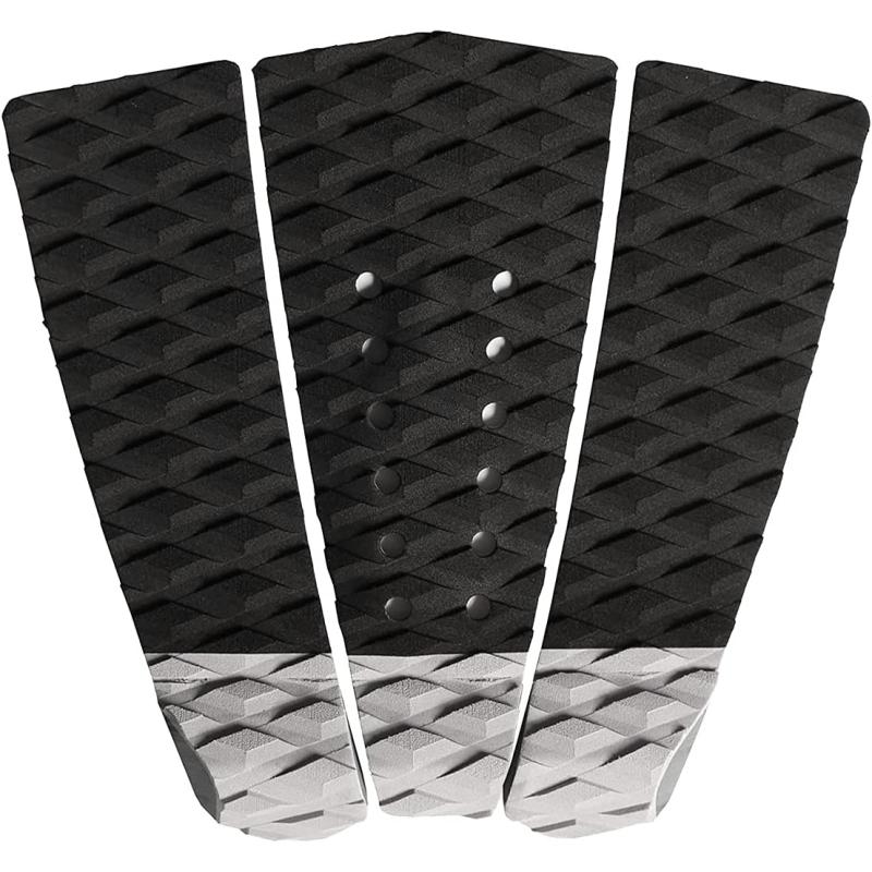 Abahub 3 Piece EVA Surfboard Deck Traction Pads with Kicker for Stomp Skimboards Surf Boards Funboard Fish Board BlackBlueGreenGrayOrangePinkWhiteWine RedGray