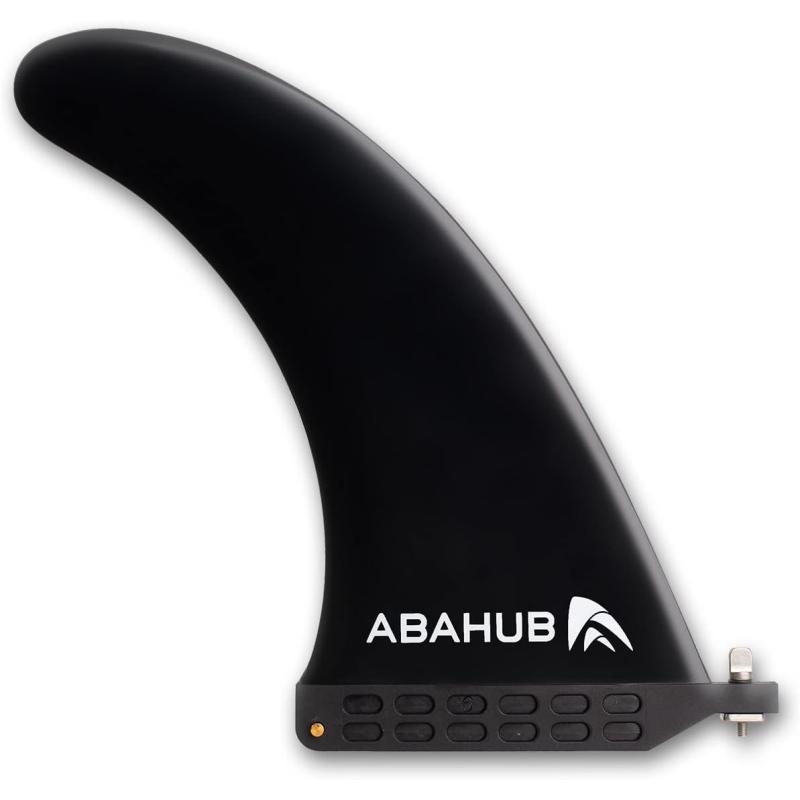Abahub 9 SUP Single Center Fin No Tool Fin Screw Fiberglass Reinforeced 9 inch SUP Replacement Fins for Surfboard Standup Paddle Board Longboard BlackBlueWhiteblack