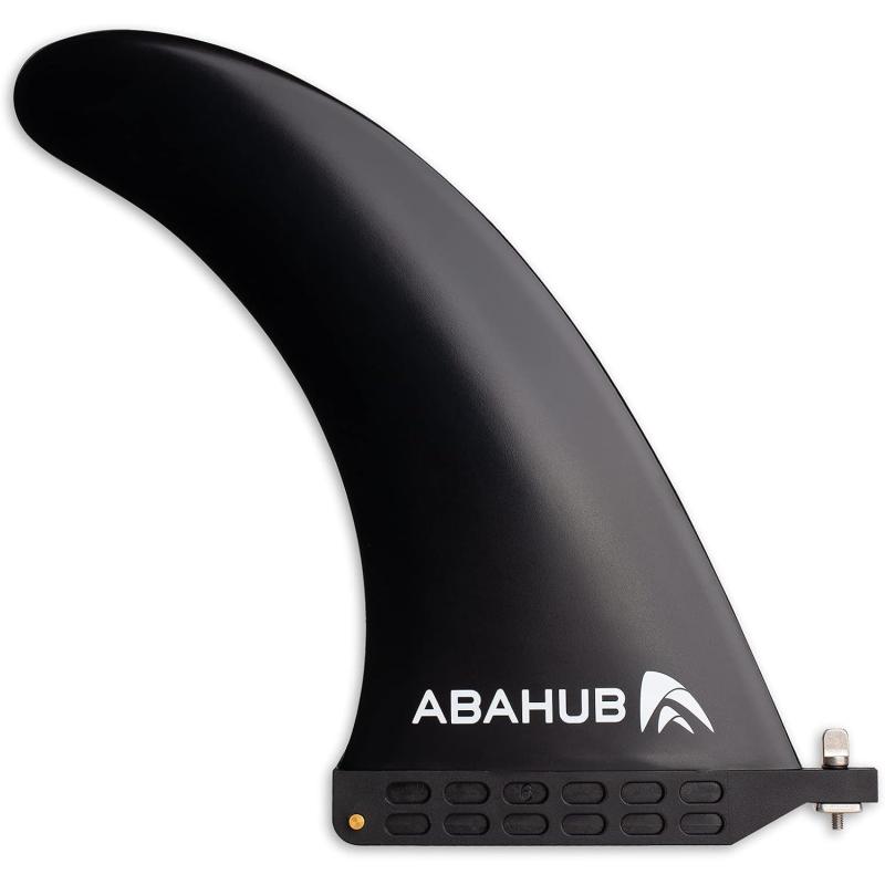 Abahub 910 SUP Single Center Fin with 1 NoTool Fin Screw Fiberglass Reinforeced 910 inch SUP Replacement Fins for Surfing Surfboard Standup Paddle Board Longboard BlackBlueWhite10 black