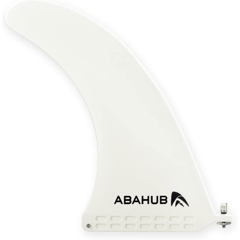 Abahub 910 SUP Single Center Fin with 1 NoTool Fin Screw Fiberglass Reinforeced 910 inch SUP Replacement Fins for Surfing Surfboard Standup Paddle Board Longboard BlackBlueWhite10 white