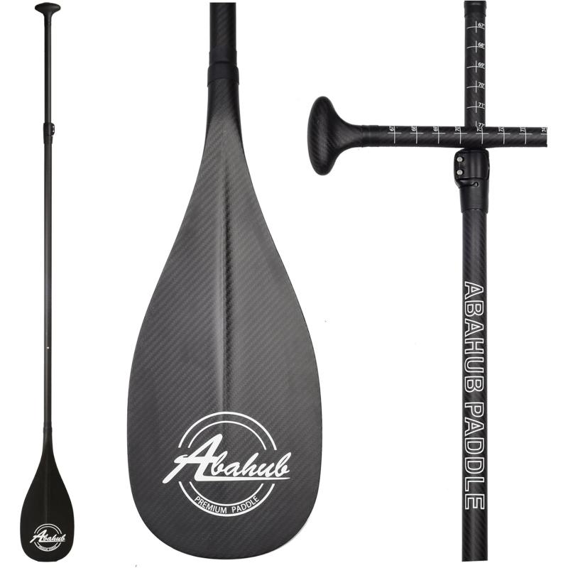 Abahub Premium Carbon Fiber SUP Paddle 3Piece Adjustable Stand Up Paddle Full Carbon Shaft ampamp Blade  Bag