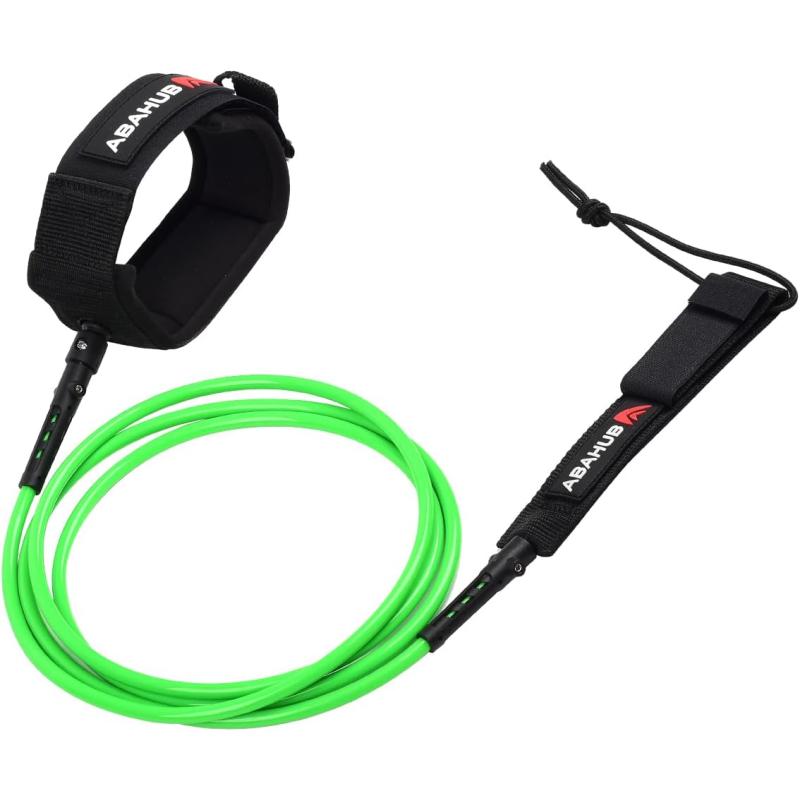 Abahub Premium Surfboard Leash 678910 ft Straight Surf Board Leashes 67mm Legrope Strap for Shortboard LongboardGreen
