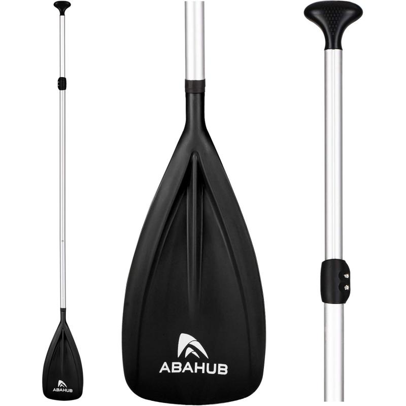 Abahub SUP Paddle  3 Piece Adjustable Paddles  Lightweight Standup Paddle Oars for Paddleboard Adjustable Aluminum Alloy Shaft 68quot  84quot BlackBlueGreenOrangeRedYellow Plastic Nylon BladeBlack Silver