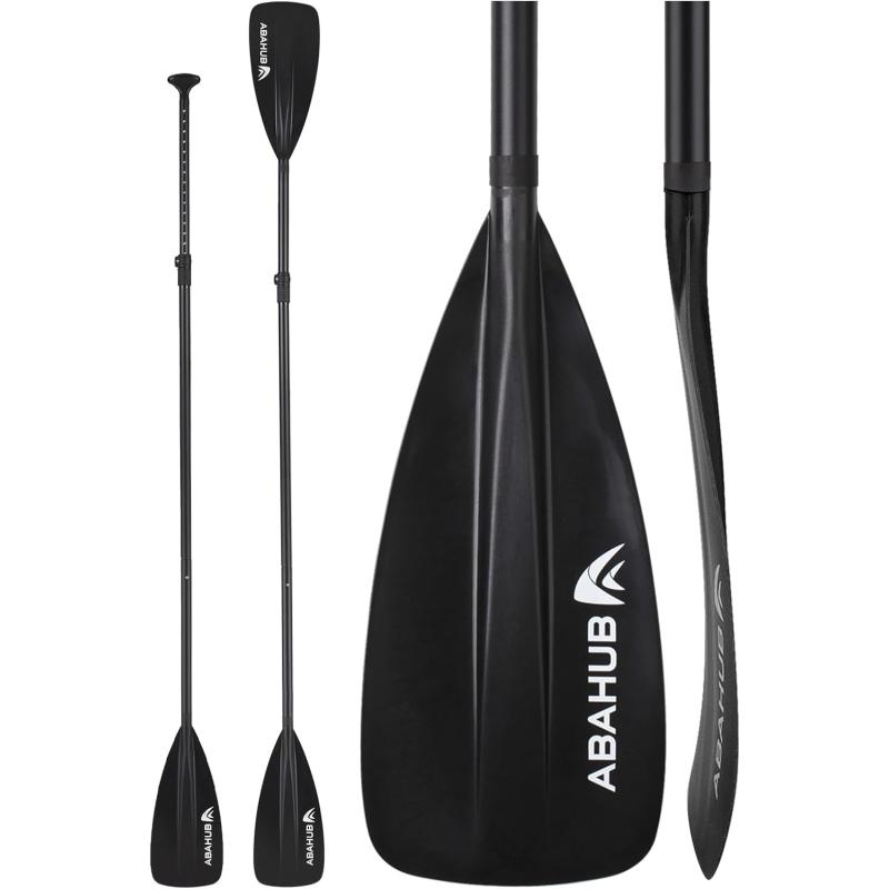 Abahub SUP Paddle  3 Piece Adjustable Paddles  Lightweight Standup Paddle Oars for Paddleboard Adjustable Aluminum Alloy Shaft 68quot  84quot BlackBlueGreenOrangeRedYellow Plastic Nylon Blade4 pcsblack
