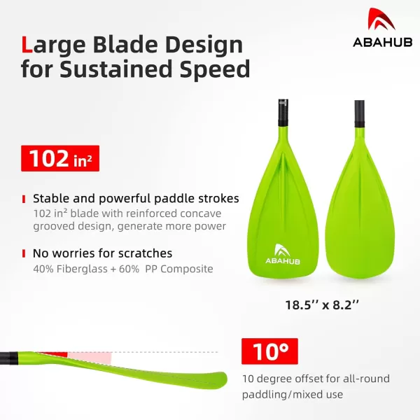Abahub 1 x 3 Section Carbon Fiber SUP Paddle Adjustable 6786 Stand Up Paddle Lightweight Carbon Shaft BlackBlueYellowGreenOrangeRed Plastic Blade  Paddle BagGreenSUP Paddle