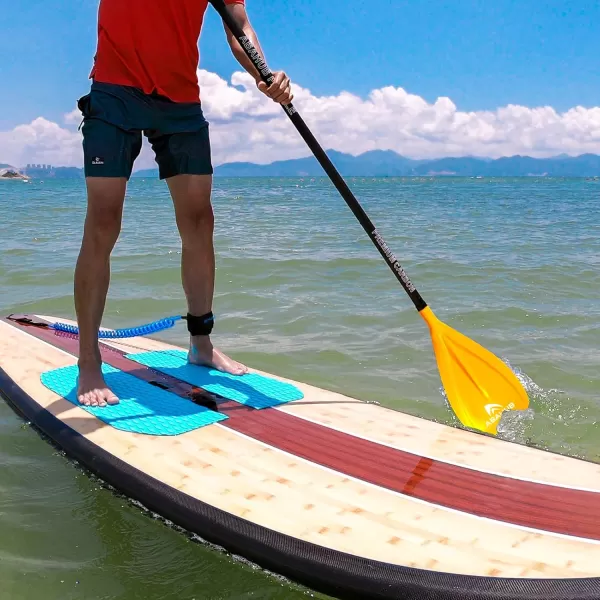 Abahub 1 x 3 Section Carbon Fiber SUP Paddle Adjustable 6786 Stand Up Paddle Lightweight Carbon Shaft BlackBlueYellowGreenOrangeRed Plastic Blade  Paddle BagYellowSUP Paddle