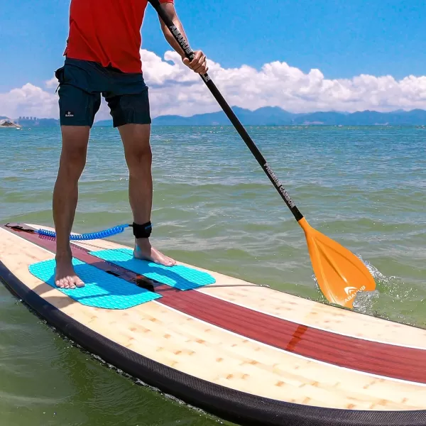 Abahub 1 x 3 Section Carbon Fiber SUP Paddle Adjustable 6786 Stand Up Paddle Lightweight Carbon Shaft BlackBlueYellowGreenOrangeRed Plastic Blade  Paddle BagOrangeSUP Paddle