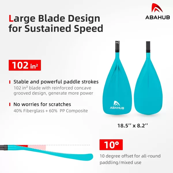 Abahub 1 x 3 Section Carbon Fiber SUP Paddle Adjustable 6786 Stand Up Paddle Lightweight Carbon Shaft BlackBlueYellowGreenOrangeRed Plastic Blade  Paddle BagTealSUP Paddle