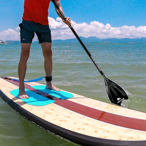 Abahub 1 x 3 Section Carbon Fiber SUP Paddle Adjustable 6786 Stand Up Paddle Lightweight Carbon Shaft BlackBlueYellowGreenOrangeRed Plastic Blade  Paddle BagBlackSUP Paddle
