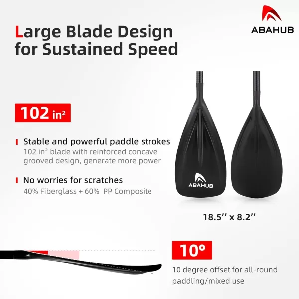 Abahub 1 x 3 Section Carbon Fiber SUP Paddle Adjustable 6786 Stand Up Paddle Lightweight Carbon Shaft BlackBlueYellowGreenOrangeRed Plastic Blade  Paddle BagBlackSUP Paddle