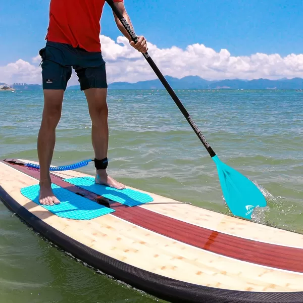 Abahub 1 x 3 Section Carbon Fiber SUP Paddle Adjustable 6786 Stand Up Paddle Lightweight Carbon Shaft BlackBlueYellowGreenOrangeRed Plastic Blade  Paddle BagTealSUP Paddle