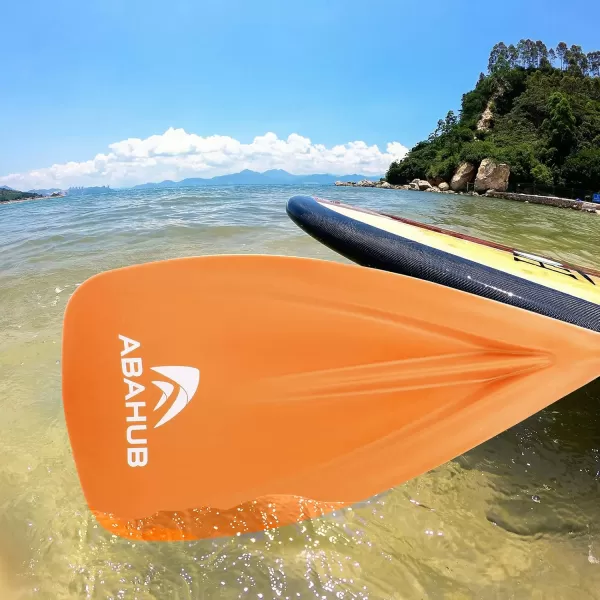 Abahub 1 x 3 Section Carbon Fiber SUP Paddle Adjustable 6786 Stand Up Paddle Lightweight Carbon Shaft BlackBlueYellowGreenOrangeRed Plastic Blade  Paddle BagOrangeSUP Paddle