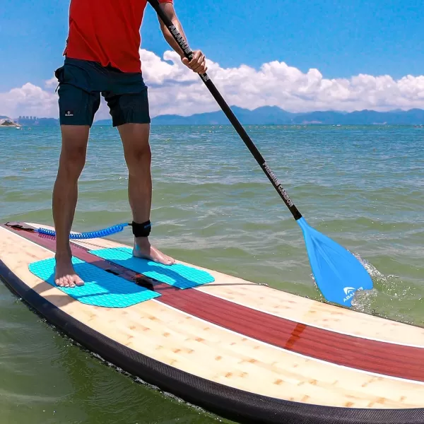 Abahub 1 x 3 Section Carbon Fiber SUP Paddle Adjustable 6786 Stand Up Paddle Lightweight Carbon Shaft BlackBlueYellowGreenOrangeRed Plastic Blade  Paddle BagBlueSUP Paddle