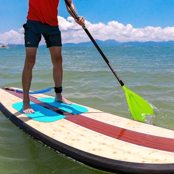 Abahub 1 x 3 Section Carbon Fiber SUP Paddle Adjustable 6786 Stand Up Paddle Lightweight Carbon Shaft BlackBlueYellowGreenOrangeRed Plastic Blade  Paddle BagGreenSUP Paddle