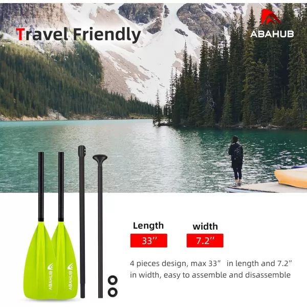 Abahub 1 x 4 Section Carbon SUP PaddleKayak Oar Adjustable Stand up Paddleboard Paddles Lightweight Carbon Shaft BlackBlueGreenGrayOrangeRed Plastic Bladegreen4 piece sup paddle