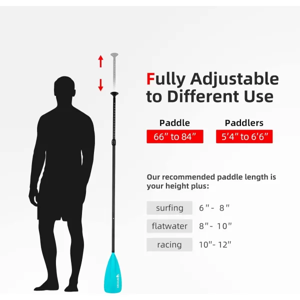 Abahub 1 x 4 Section Carbon SUP PaddleKayak Oar Adjustable Stand up Paddleboard Paddles Lightweight Carbon Shaft BlackBlueGreenGrayOrangeRed Plastic Bladeblue4 piece sup paddle