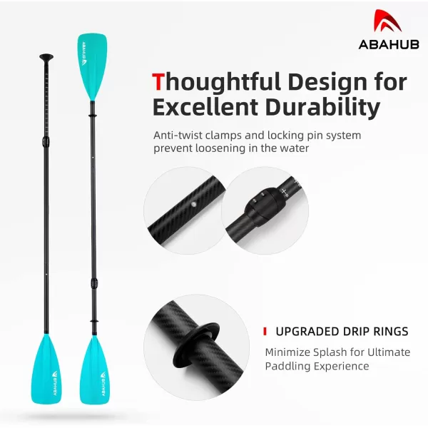 Abahub 1 x 4 Section Carbon SUP PaddleKayak Oar Adjustable Stand up Paddleboard Paddles Lightweight Carbon Shaft BlackBlueGreenGrayOrangeRed Plastic Bladeblue4 piece sup paddle