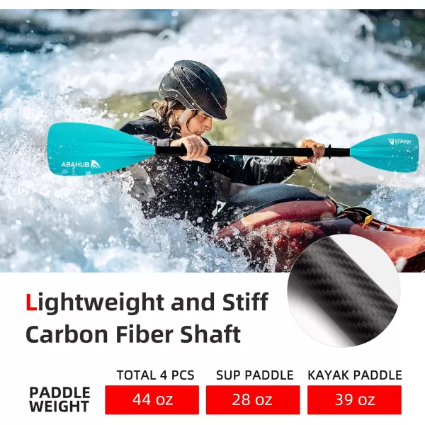 Abahub 1 x 4 Section Carbon SUP PaddleKayak Oar Adjustable Stand up Paddleboard Paddles Lightweight Carbon Shaft BlackBlueGreenGrayOrangeRed Plastic Bladeblue4 piece sup paddle