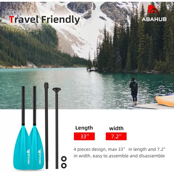 Abahub 1 x 4 Section Carbon SUP PaddleKayak Oar Adjustable Stand up Paddleboard Paddles Lightweight Carbon Shaft BlackBlueGreenGrayOrangeRed Plastic Bladeblue4 piece sup paddle