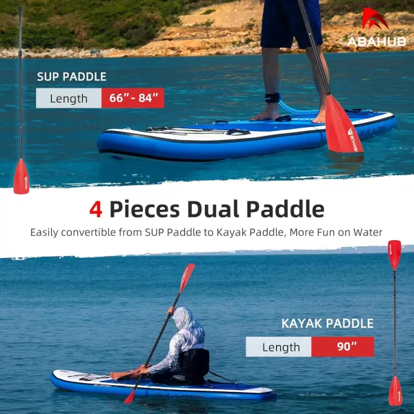Abahub 1 x 4 Section Carbon SUP PaddleKayak Oar Adjustable Stand up Paddleboard Paddles Lightweight Carbon Shaft BlackBlueGreenGrayOrangeRed Plastic Bladered4 piece sup paddle