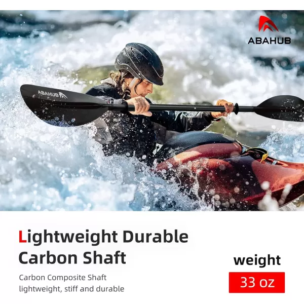 Abahub 1 x Carbon Kayak Paddles 905 Inches Kayaking Oars for Boating Canoeing with Free Paddle Leash Carbon Fiber Shaft BlackBlueGreenOrangeYellowWhiteRed Plastic Bladesblack