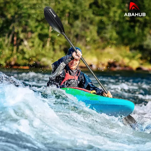 Abahub 1 x Kayak Paddles 905 Inches Kayaking Oars for Boating Canoeing with Free Paddle Leash Aluminum Alloy Shaft BlackBlueGreenOrangeYellow Plastic Bladesblack