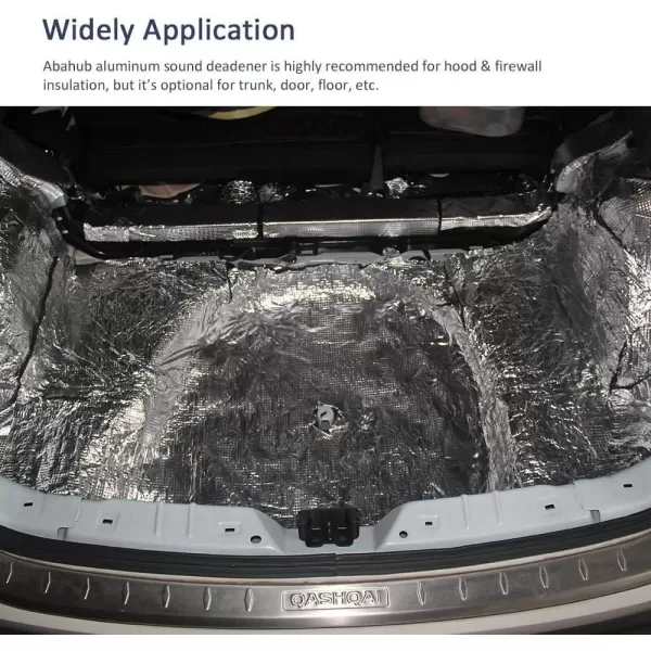 Abahub 236 mil 16 sqft Car Sound Deadener Hood Firewall Heat Shield Insulation Pad Automotive Sound Deadening Mat Aluminum Roll 59quotx39quot65 Ft x 3 Ft x 394mil