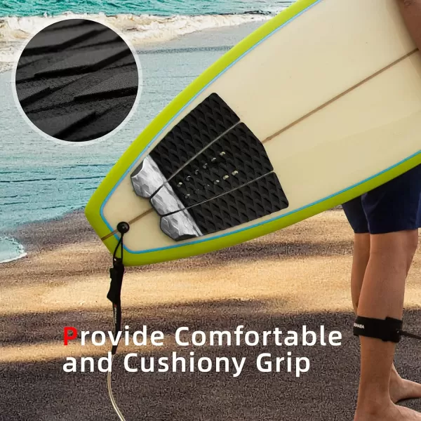 Abahub 3 Piece EVA Surfboard Deck Traction Pads with Kicker for Stomp Skimboards Surf Boards Funboard Fish Board BlackBlueGreenGrayOrangePinkWhiteWine RedGray