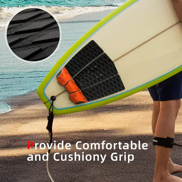 Abahub 3 Piece EVA Surfboard Deck Traction Pads with Kicker for Stomp Skimboards Surf Boards Funboard Fish Board BlackBlueGreenGrayOrangePinkWhiteWine RedOrange