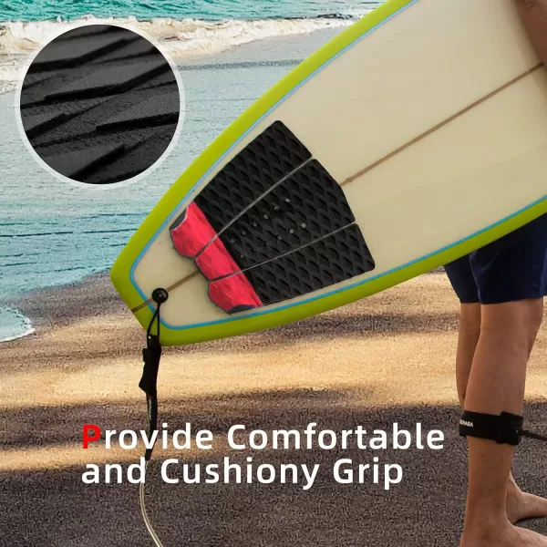 Abahub 3 Piece EVA Surfboard Deck Traction Pads with Kicker for Stomp Skimboards Surf Boards Funboard Fish Board BlackBlueGreenGrayOrangePinkWhiteWine RedWine