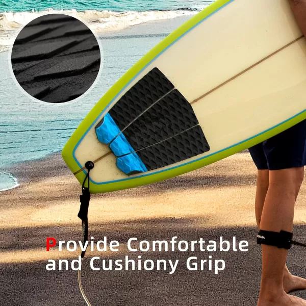 Abahub 3 Piece EVA Surfboard Deck Traction Pads with Kicker for Stomp Skimboards Surf Boards Funboard Fish Board BlackBlueGreenGrayOrangePinkWhiteWine RedBlue