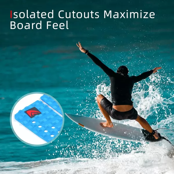 Abahub 9 Piece Surf Deck Traction Pad Premium EVA with Tail Kicker 3M Adhesive for Surfboard Longboard Shortboard Funboard Fish Skimboard BlackBlueBrownGrayWhiteOrangeNavy Blue3 pcsBlack