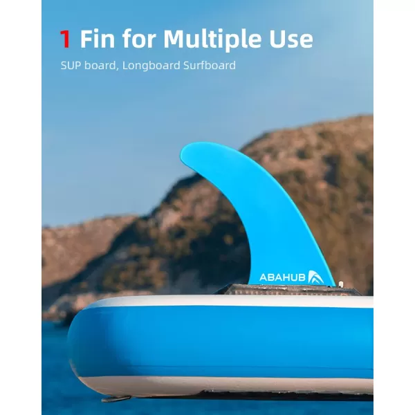 Abahub 9 SUP Single Center Fin No Tool Fin Screw Fiberglass Reinforeced 9 inch SUP Replacement Fins for Surfboard Standup Paddle Board Longboard BlackBlueWhiteblue
