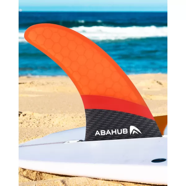 Abahub 9 SUP Single Center Fin No Tool Fin Screw Fiberglass Reinforeced 9 inch SUP Replacement Fins for Surfboard Standup Paddle Board Longboard BlackBlueWhiteFiberglass Orange
