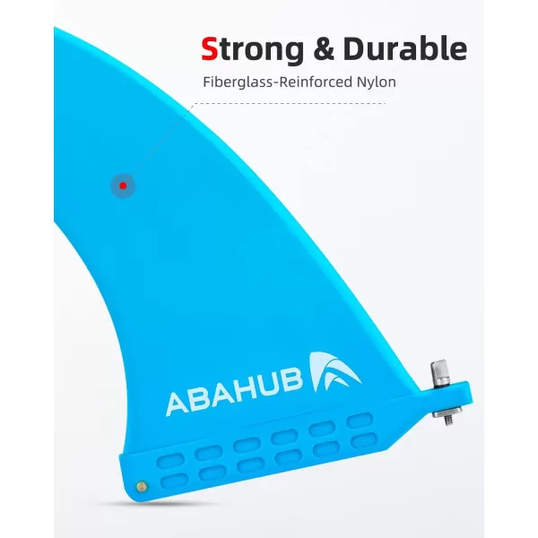 Abahub 9 SUP Single Center Fin No Tool Fin Screw Fiberglass Reinforeced 9 inch SUP Replacement Fins for Surfboard Standup Paddle Board Longboard BlackBlueWhiteblue