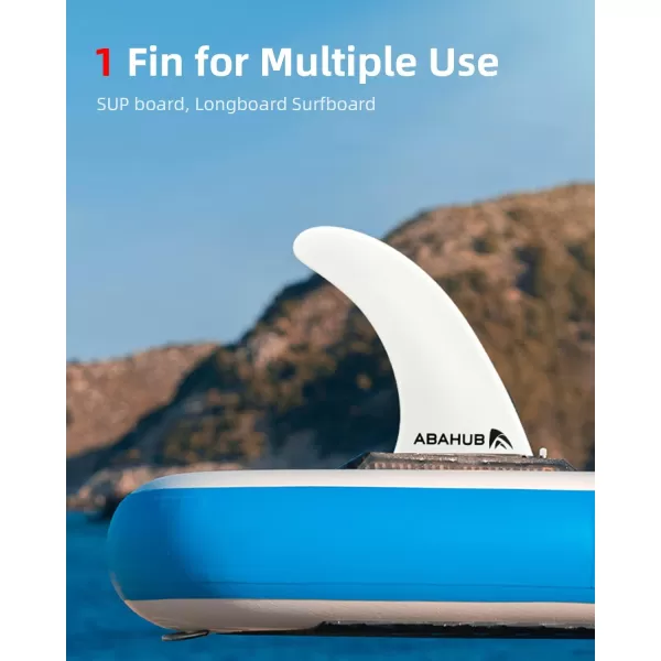 Abahub 910 SUP Single Center Fin with 1 NoTool Fin Screw Fiberglass Reinforeced 910 inch SUP Replacement Fins for Surfing Surfboard Standup Paddle Board Longboard BlackBlueWhite10 white