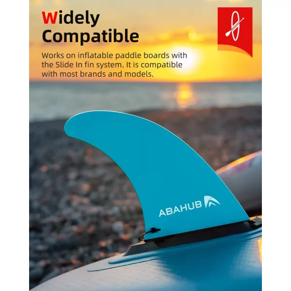 Abahub 910 SUP Single Center Fin with 1 NoTool Fin Screw Fiberglass Reinforeced 910 inch SUP Replacement Fins for Surfing Surfboard Standup Paddle Board Longboard BlackBlueWhiteblue 9 slidein fin