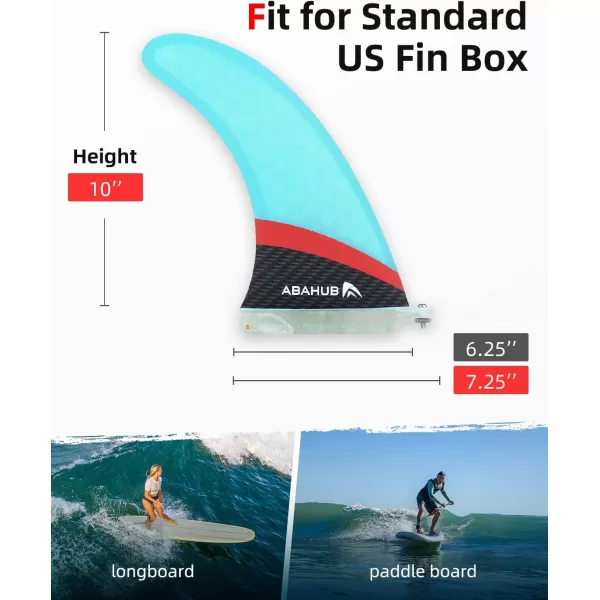 Abahub 910 SUP Single Center Fin with 1 NoTool Fin Screw Fiberglass Reinforeced 910 inch SUP Replacement Fins for Surfing Surfboard Standup Paddle Board Longboard BlackBlueWhiteFiberglass Blue