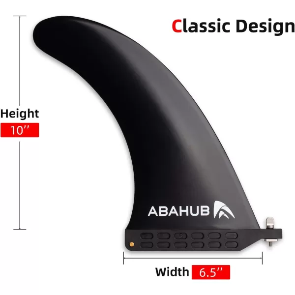 Abahub 910 SUP Single Center Fin with 1 NoTool Fin Screw Fiberglass Reinforeced 910 inch SUP Replacement Fins for Surfing Surfboard Standup Paddle Board Longboard BlackBlueWhite10 black