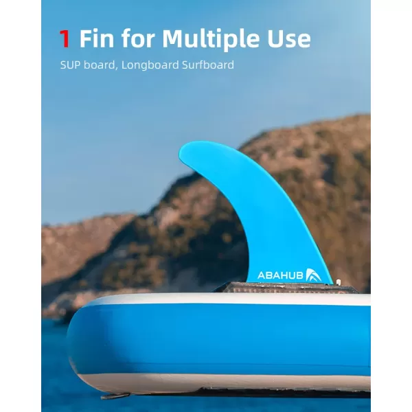Abahub 910 SUP Single Center Fin with 1 NoTool Fin Screw Fiberglass Reinforeced 910 inch SUP Replacement Fins for Surfing Surfboard Standup Paddle Board Longboard BlackBlueWhite10 blue