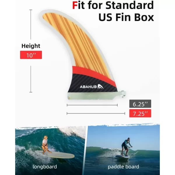 Abahub 910 SUP Single Center Fin with 1 NoTool Fin Screw Fiberglass Reinforeced 910 inch SUP Replacement Fins for Surfing Surfboard Standup Paddle Board Longboard BlackBlueWhiteFiberglass with Teak Veneer