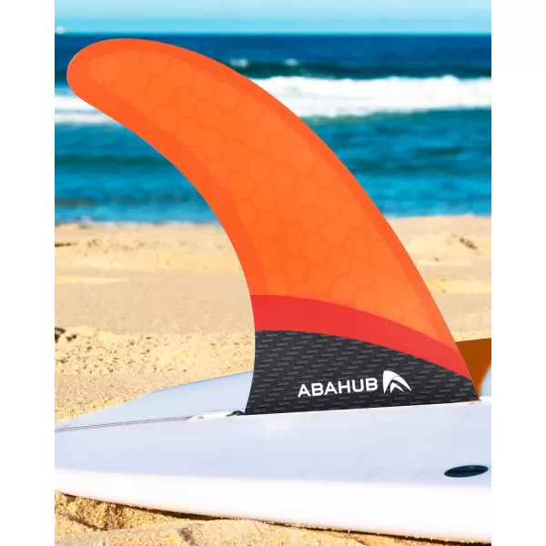 Abahub 910 SUP Single Center Fin with 1 NoTool Fin Screw Fiberglass Reinforeced 910 inch SUP Replacement Fins for Surfing Surfboard Standup Paddle Board Longboard BlackBlueWhiteFiberglass Orange