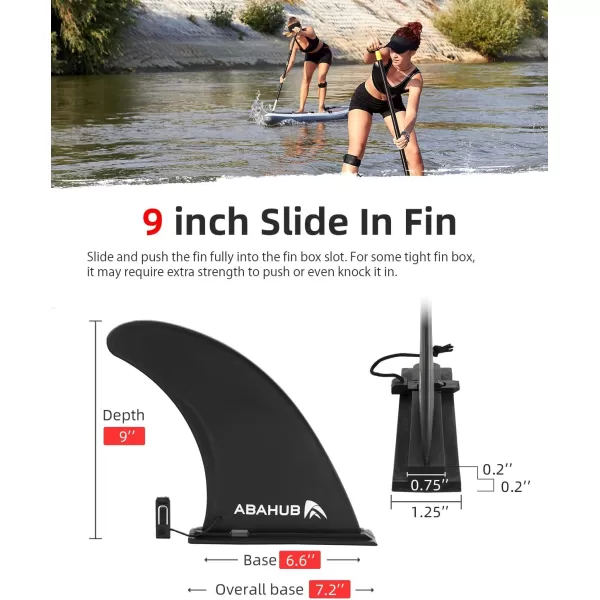 Abahub 910 SUP Single Center Fin with 1 NoTool Fin Screw Fiberglass Reinforeced 910 inch SUP Replacement Fins for Surfing Surfboard Standup Paddle Board Longboard BlackBlueWhite2 pack slidein fin
