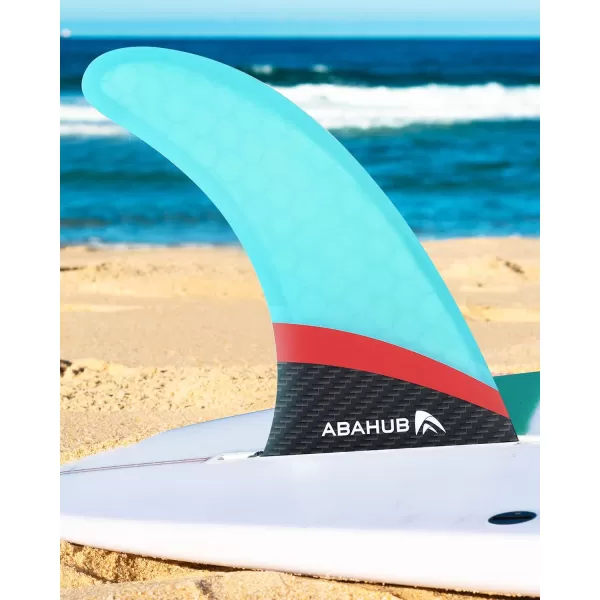 Abahub 910 SUP Single Center Fin with 1 NoTool Fin Screw Fiberglass Reinforeced 910 inch SUP Replacement Fins for Surfing Surfboard Standup Paddle Board Longboard BlackBlueWhiteFiberglass Blue