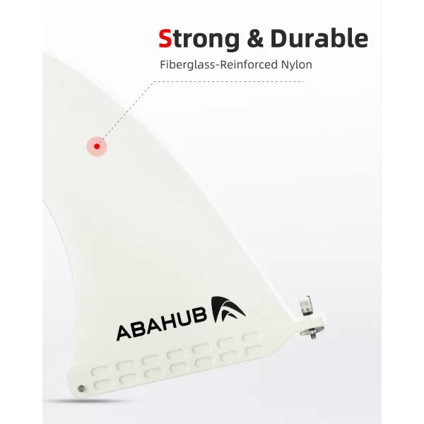 Abahub 910 SUP Single Center Fin with 1 NoTool Fin Screw Fiberglass Reinforeced 910 inch SUP Replacement Fins for Surfing Surfboard Standup Paddle Board Longboard BlackBlueWhite10 white