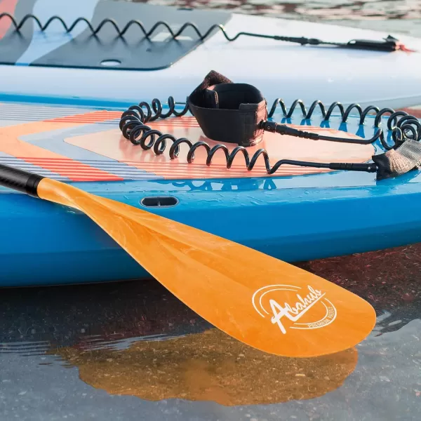 Abahub Carbon SUP Paddles 1 x 3 Section Adjustable 67quot  86quot Carbon Fiber Shaft Lightweight Standup Paddle Oars for Paddleboards with a Carrying BagCarbon Fiber Shaft  Orange Wave Print Plastic Blade