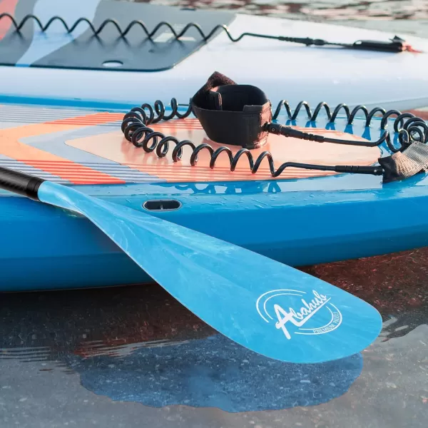 Abahub Carbon SUP Paddles 1 x 3 Section Adjustable 67quot  86quot Carbon Fiber Shaft Lightweight Standup Paddle Oars for Paddleboards with a Carrying BagCarbon Fiber Shaft  Blue Wave Print Plastic Blade